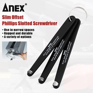 ANEX 1/3PCS Ultra-thin Screwdriver Set for Tight Area Profile Offset Phillips/Slotted Screwdriver Ja