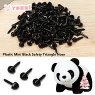 ROXUL 100pcs/bag Safety Triangle Noses for Teddy Dog Plastic Black 4.5X5.5MM