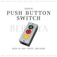 Cikachi Power Push Button Switch PB-3B 5A 250V Plastic Grey Color