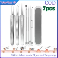 Stainless Steel Blackhead Tweezers Acne Tool Blackhead Tweezers Nose Blackhead Remover Tool (7 In 1)