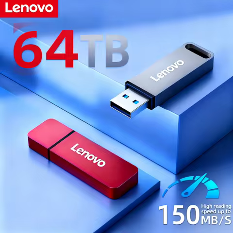 Original Lenovo 64TB Pendrive USB 3.1 Flash Drive Metal U Disk 2 IN 1 OTG 16TB 2TB 8TB 4TB Pen Drive