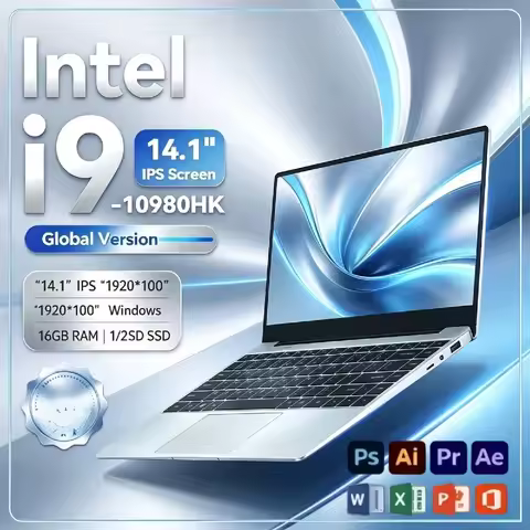 Portable 14.1 Inch Laptop Intel Core i9 10980HK 16GB DDR4 2TB SSD Gaming Notebook Computer PC Gamer 