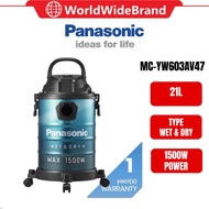 PANASONIC MC-YW603AV47 WET & DRY TANK VACUUM CLEANER MAX.1500 W INPUT POWER AND 21L CAPACITY HA7