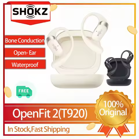 Choice SHOKZ OpenFit 2 T920 Open Ear Earphones Bluetooth 5.4 Hanging Ear Headsets with DualBoost Tec