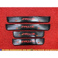 Perodua aruz side sill plate door step side step window step carbon look stainless steel READY STOCK 