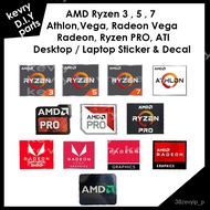 AMD Athlon Vega Ryzen ATI AMD Ryzen 3 Ryzen 5 Ryzen 7 Ryzen PRO Laptop Desktop Label CPU Sticker Vinyl 94TO