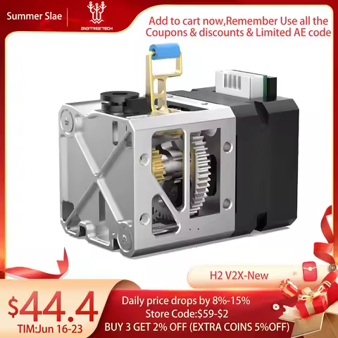 BIQU H2 V2X Direct Extruder Orbiter V2.0 Dual Gear Higher Flow Hotend 3D Printer Parts Extruder For