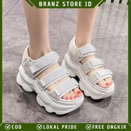 BRANZ STORE - WOMEN'S CASUAL WEDGES SANDALS WITH 7 CM HEELS, TRIPLE VELCRO MODEL, MODERN AP 19