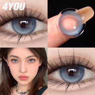 4YOU (COD&Free gift) 2Pcs Blue Colored Contact Lens Soft Lenses Natural Lens Cosmetic Highlight Eye 