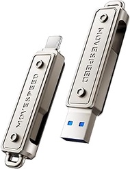 MOVE SPEED 256GB USB Stick - Dual Drive Type C + USB 3.2 Stick with 150MB/s, High Speed External SSD