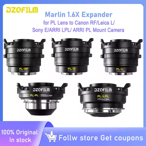 DZOFILM Marlin 1.6X Expander for PL Lens to Canon RF/Leica L/Sony E/ARRI LPL/ ARRI PL Mount Camera I