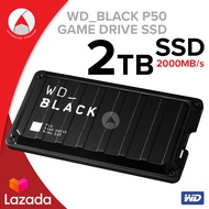 WD BLACK P50 Game Drive SSD 2TB ฮาร์ดดิสก์พกพา USB-C (WDBA3S0020BBK-WESN) Black สีดำ สำหรับ GAMER ความเร็วในการอ่าน 2000MB/s Playstation 4 Pro, PS4, Xbox One, Windows 10, mac OS ประกัน Synnex 5 ปี ฮาร์ดดิสก์ SSD