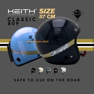 KEITH 809 ORIGINAL Helmet [SIZE 57CM]  Motorsikal MURAH Gaya Retro Topi Keledar