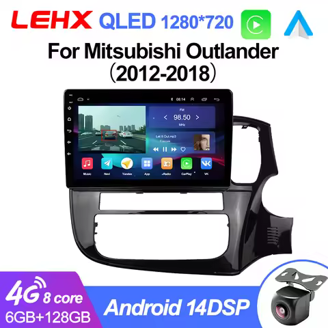 LEHX Carplay Android 2din For Mitsubishi Outlander 3 GF0W GG0W 2012 - 2018 RHD Car Radio Multimedia 