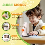Microscope for Kids, 1000X HD Pocket Kids Microscope, 2.1'' LCD Screen Mini Micrscope for Kids 8-12,