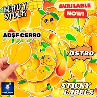【FREDI STORE】AD$F CERRO DESIGN CARTOON OSTRO WALL FRUIT STICKERS 2.5CM - 8.5CM DISPOSABLE LABELS STA