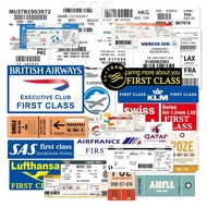 30Pcs/Set Airline Logo Waterproof Stickers Ticket Collection Graffiti Sticker DIY Fashion Luggage La