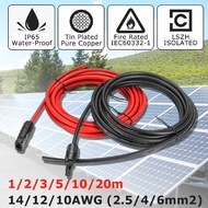 1 Pair Solar Panel Extension Cable Copper Wire Black and Red with MC4 Connector Solar PV Cable 2.5mm