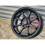 New Car Sport Rim THAILAND RAYS CE28 Wheels 15x6.5J 8x100/114.3 ET40 Gloss Black - READY STOCK