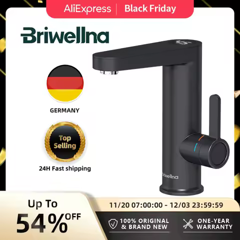 Briwellna Electric Water Heater Hot Water Faucet 2 in 1 Basin Tap Tankless Geyser 220V Instant Water