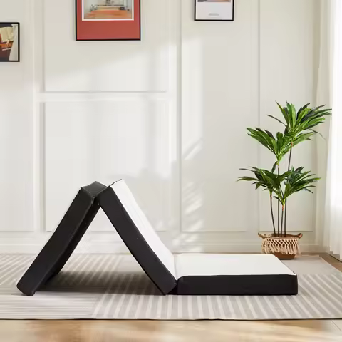 MCQ 3 Inch Tri-fold Mattress Portable Bed Pad Foldable Collapsible and Washable Cover with CertiPUR-