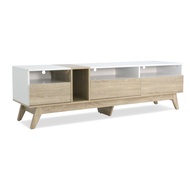 ASTAR SCANDINAVIAN 6FT TV CONSOLE TV CABINET TABLE DRAWER 6 FEET BEIGE WHITE WITH ASSEMBLY-SG STOCK