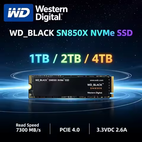 WD BLACK SN850X M.2 NVMe PCIe Gen4 X4 Internal SSD Fast Read Write Disk 1TB 2TB 4TB for Gaming Lapto