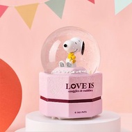 Snoopy史努比LOVE IS 燈光水晶球音樂盒聖誕彌月交換禮物胡士托