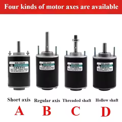 1pcs XD-3420 30W High Torque DC Motor 12V/24V Permanent Magnet Mini DC Motor DIY Generator CW/CCW