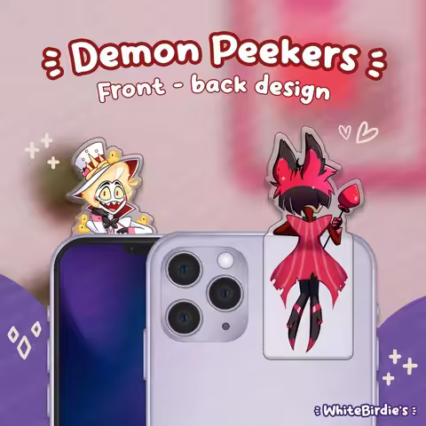 Acrylic Phone Case Patch for Hazbin Hotel Vaggie Ad Alastor 3 Vees Creative Decorative Patch Compute