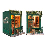 In stock Retro DIY Wooden Book Nook Shelf Insert Miniature Kits Deposit Time Bookshelf Home Bookend 