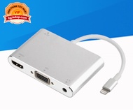 Cáp nối iPhone với đầu dây HDMI hoặc VGA (Lightning to HDMI và VGA Audio) để xem máy chiếu tivi màn