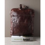 Preloved Leather Backpack Vintage Brown Genuine Leather Backpack