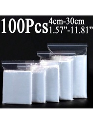 100 Pieces 1.57" To 11.81" Plastic Resealable Bags, Reusable Self-Seal Zipper Lock Bags, 0.062mm/2.4