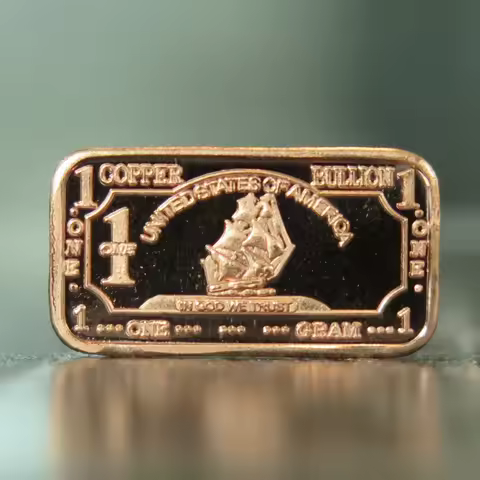 1 Gram .999 Fine Copper Iron Ship Bar A110