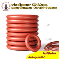 Red silicone O-ring sealing ring CS3mm*OD102-300mm waterproof ring high temperature resistant sealin
