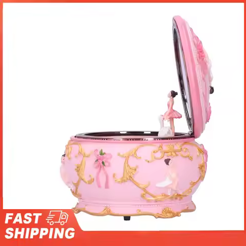 Decoration Music Box Exquisite Music Box LED Music Box Figurine Rotation Exquisite Music Box Home De