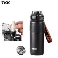 TKK 700ml กระติกน้ำเก็บความเย็น สแตนเลส 316 พร้อมหลอดดูดสปริง แก้วเก็บความเย็นความร้อน thermos Tumbl