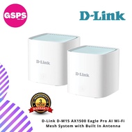 D-Link D-M15 AX1500 Eagle Pro AI Wi-Fi Mesh System with Built In Antenna