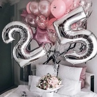 KH0281 32 Inch Ballon Birthday Foil Ballon Happy Birthday 0-9 Bit Helium Balloons  Wedding Birthday 