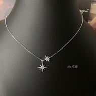 APM monaco Mini Baby Three Meteor Six-pointed Star Necklace Double Meteor Clavicle Sweater Chain ins