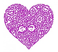 Mr Doodle Print (Purple) Pop Heart - Flower Warmth, 2021