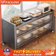 PACKONE Metal Transparent Display Cabinet Rak Kabinet Dapur Kitchen Storage
