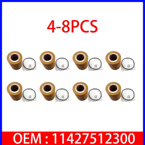 4/8pcs Engine Oil Filter For BMW 320i 325i 325xi 28i 330Ci 330i 530i X3 11427512300