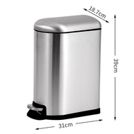 JustLiving 2.6 Gallon/10 Liter Stainless Steel Step Trash Can D-Shape Trashcan Removable Liner Bucke