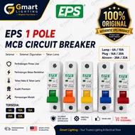 EPS 1 Pole MCB Circuit Breaker 6A 10A 16A 20A 32A
