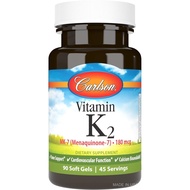 Carlson-Vitamin K2 MK-7 (Menaquinone) 180 mcg Supplement Calcium Bioavailability K2 K-2 90 Sof