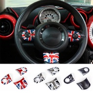 3PCS Car Steering Wheel Trim Cover Stickers Button Decoration For MINI Cooper R55 R56 Countryman R60