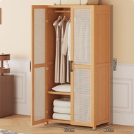 Large Capacity Rattan Door Wardrobe Modern Minimalist Design Japanese Aesthetic Clothes Organizer St