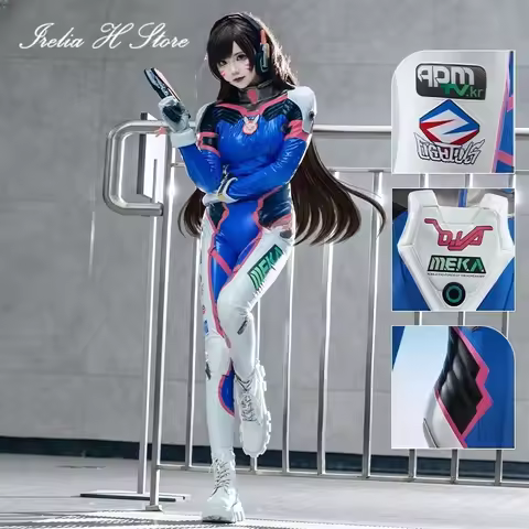 In Stock Irelia H Store Dva Cosplay Costume Women Dva Jumpsuit Classical Skin Song Hana Game Hallowe